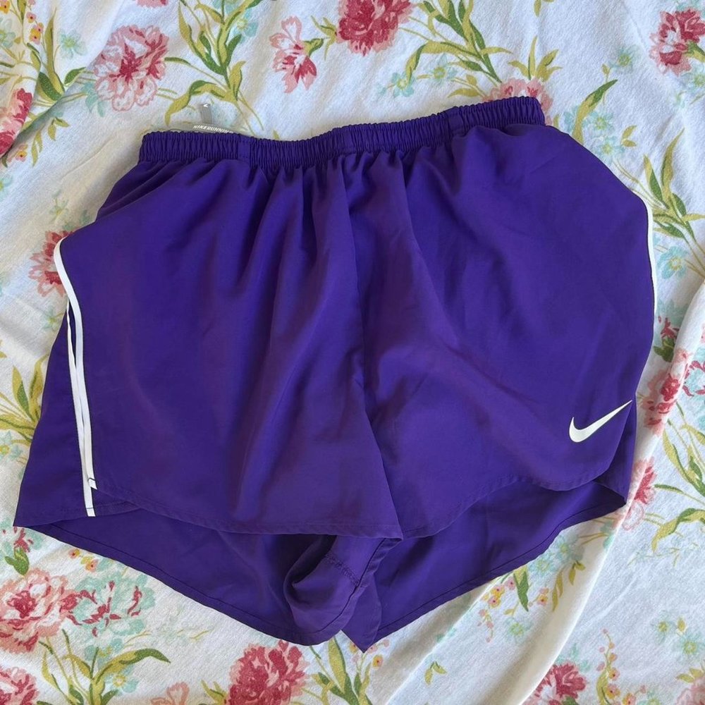 Purple Nike Running Shorts with Side Slit for ease of movement! Size L